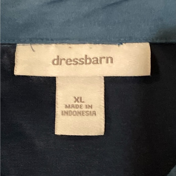 Ladies Size XL Dress Barn Teal Button Down Long Sleeve W/Detail Circles - Picture 10 of 14